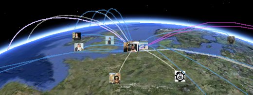 Finding friends on Google Earth